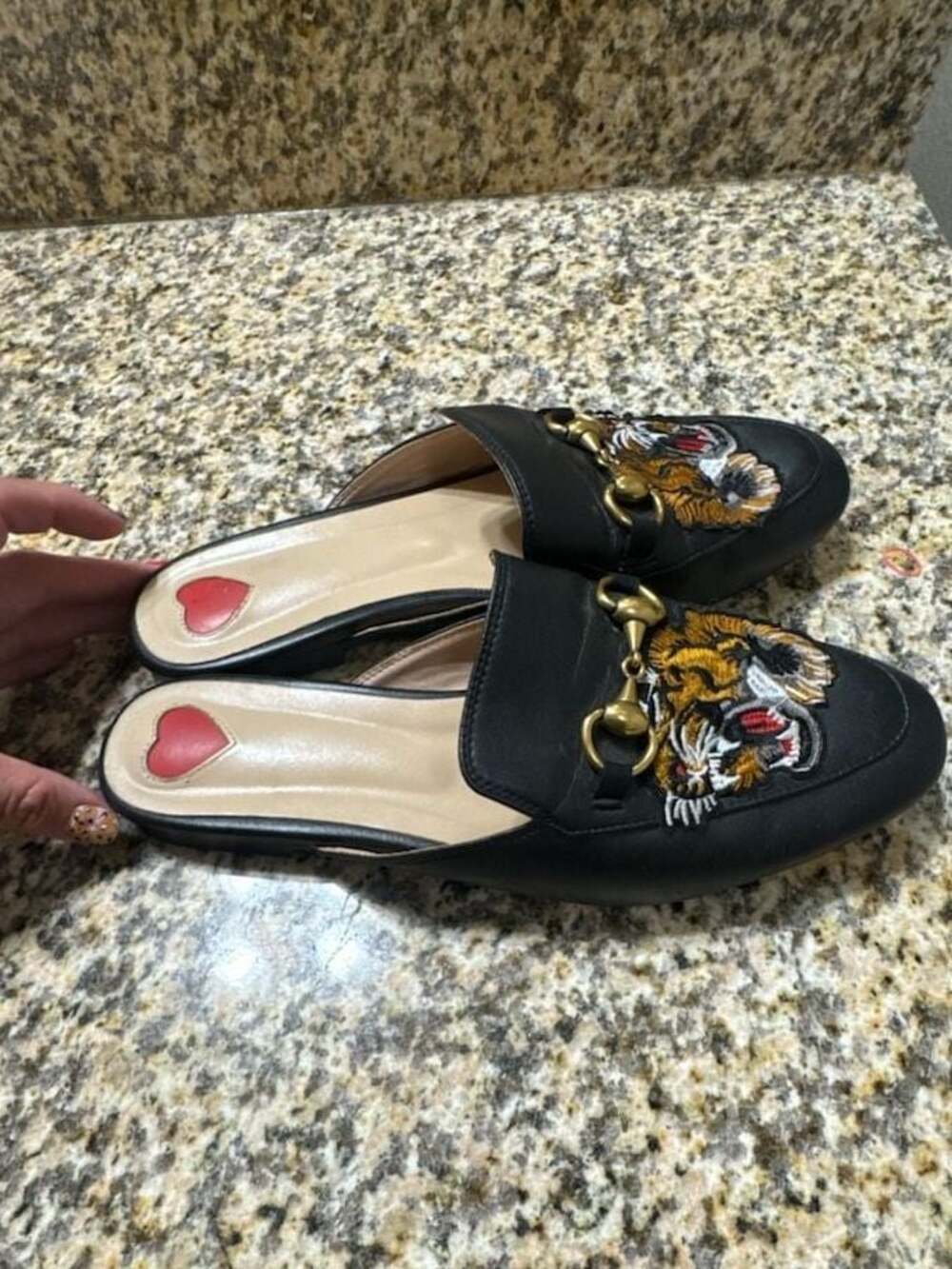 Unbranded Tiger Embroidered Horsebit Mule Loafers Black women 8 men 7 - Picture 3 of 6
